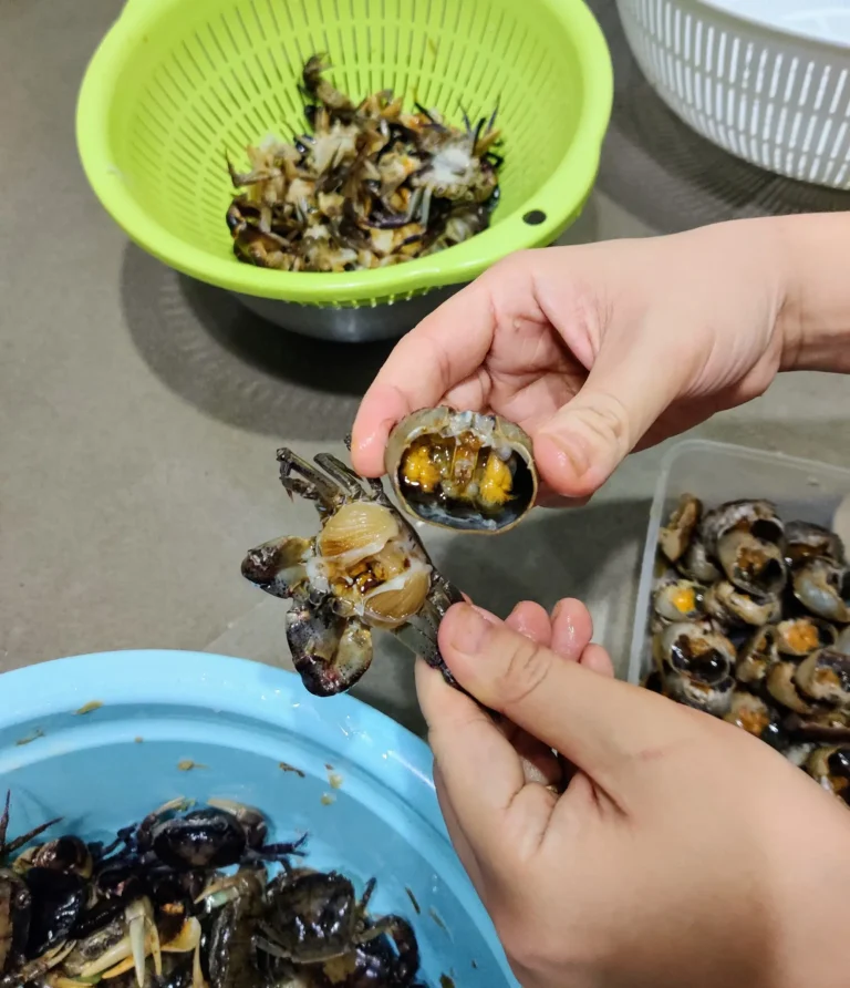 Cua đồng tươi ngon, sơ chế sạch sẽ.