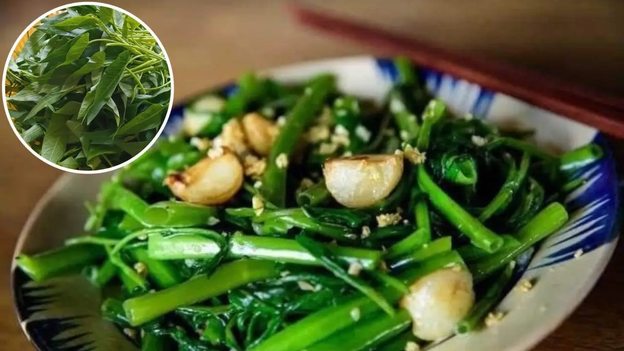 Rau muống sạch, ráo nước, sẵn sàng chế biến.