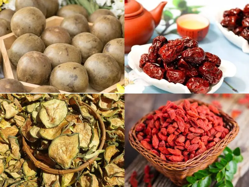 La Hán Quả và Táo Đỏ nguyên liệu