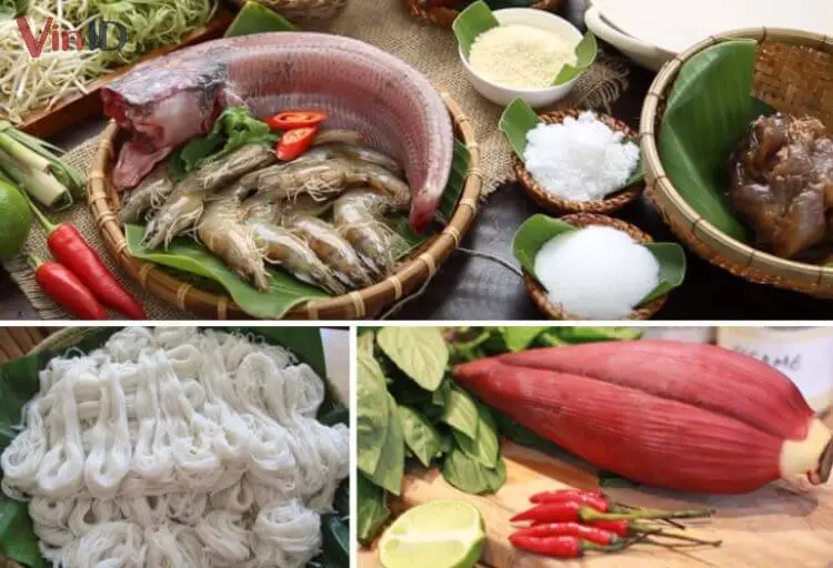 Nguyên liệu chính làm Bún Nước Lèo