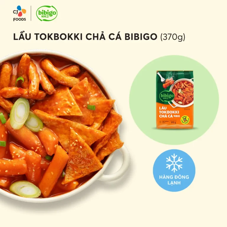 Tokbokki gói sẵn: Topping đa dạng, siêu ngon.
