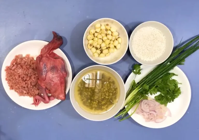 Nguyên liệu tươi ngon nấu cháo chim bồ câu.