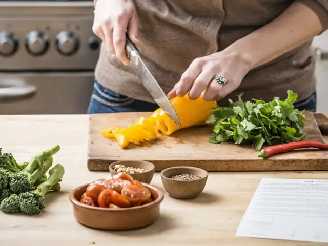 Nguyên liệu sơ chế sẵn sàng trên thớt.