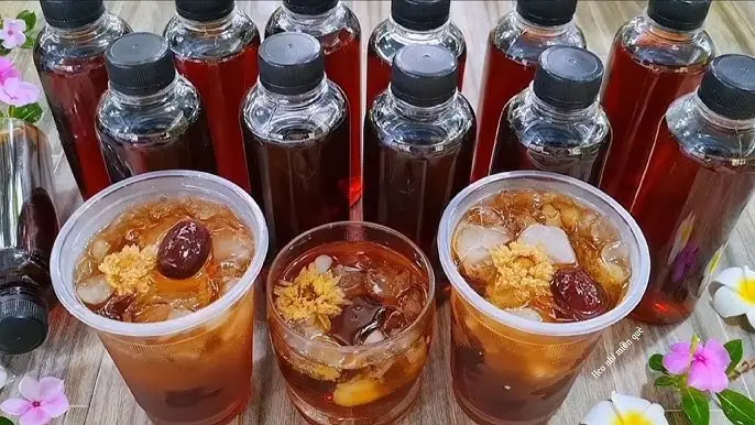 Nước sâm la hán quả bổ dưỡng, trong veo, đẹp mắt.