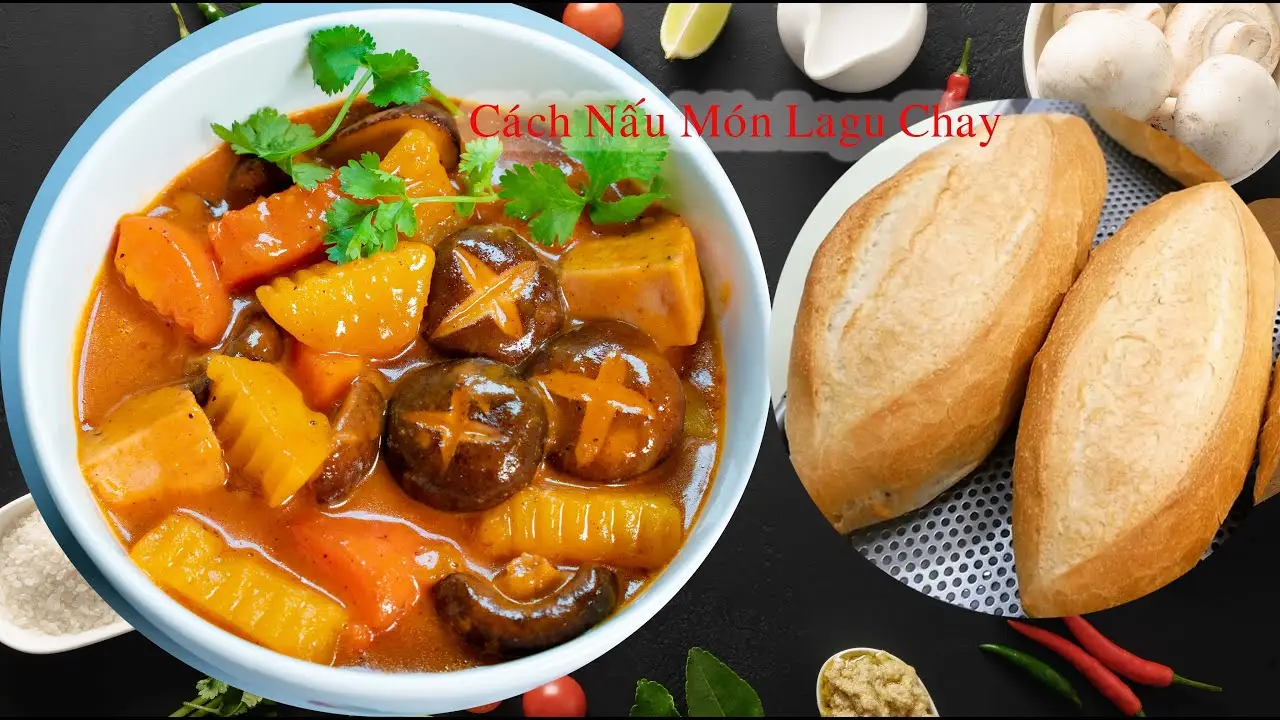 Lagu chay ăn kèm bánh mì hoặc bún