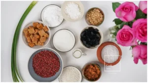 Chuẩn bị nguyên liệu nấu chè đậu đỏ.