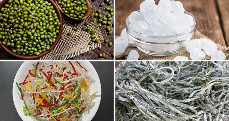 Nguyên liệu chuẩn bị cho món chè đậu xanh