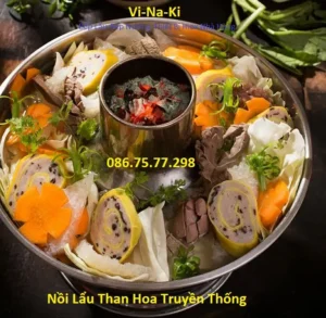 Lẩu cù lao truyền thống than củi.