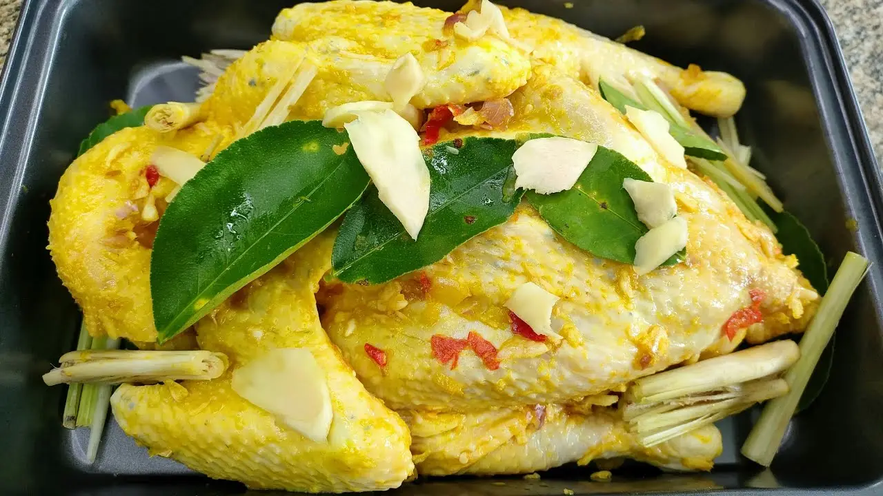 Gà hấp chanh sả