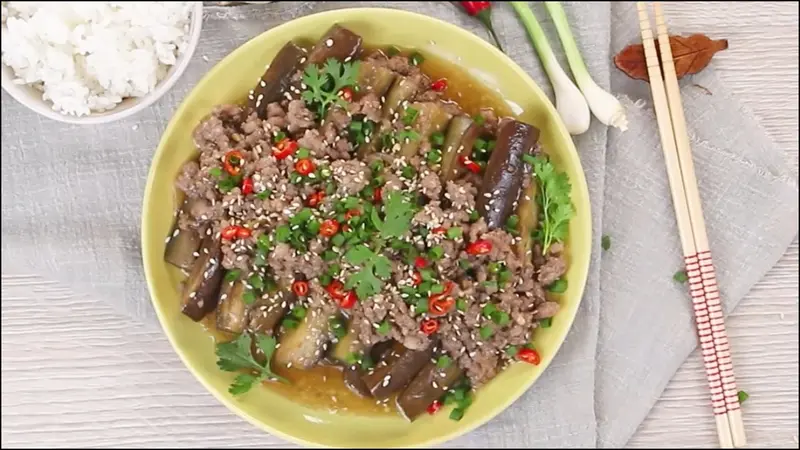 Cà Tím Xào Thịt Bằm - Hình ảnh đẹp, chi tiết và thực tế