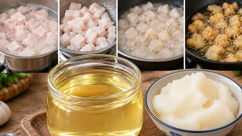 Cách thắng mỡ heo - Các bước thắng mỡ heo trắng, để lâu