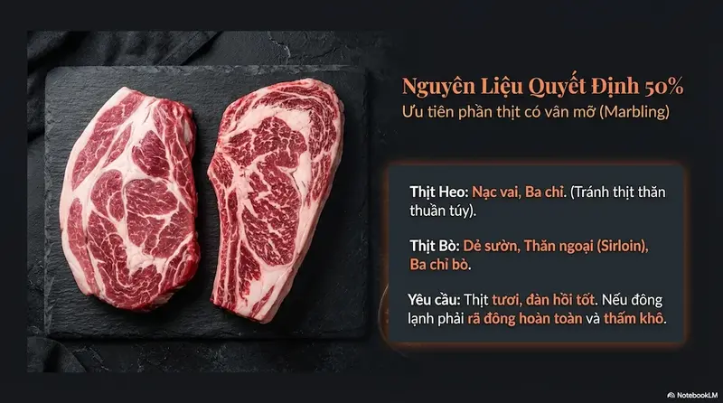Cách ướp thịt chiên - Bí Quyết Chọn Thịt Và Sơ Chế