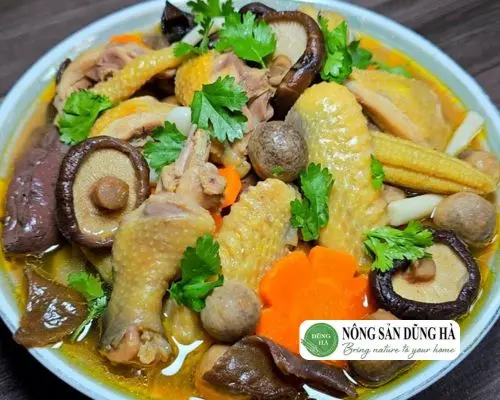 Biến tấu gà hầm nấm ngon miệng