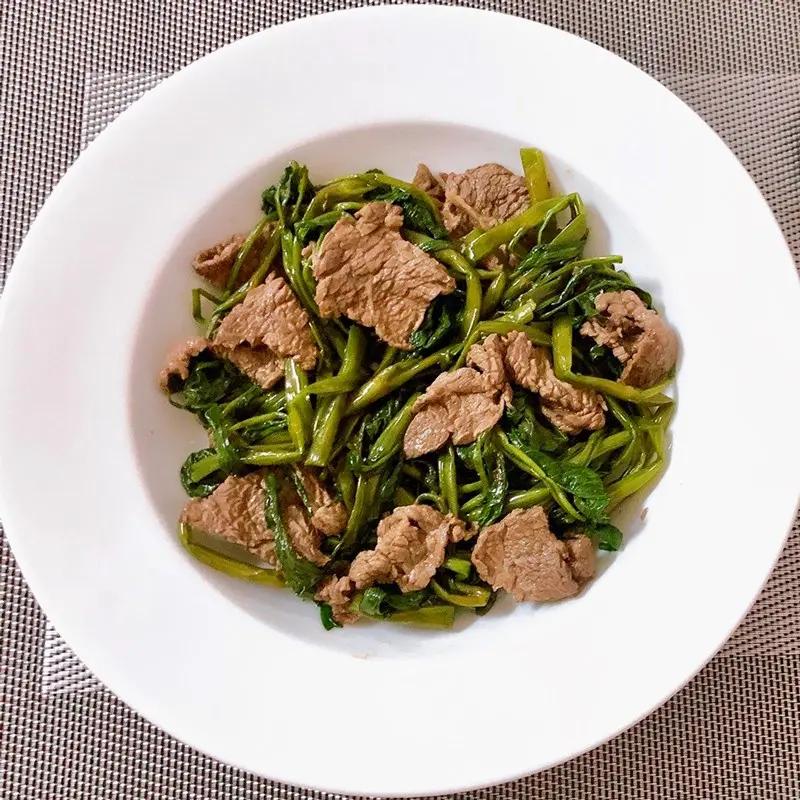 Thịt Bò Xào Rau Muống - Hình ảnh đẹp, chi tiết và thực tế